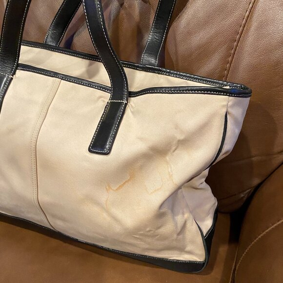 Large Coach Canvas/Leather Tote # 7708 TLC - Picture 5 of 14